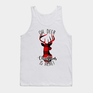 Oh, Deer Christmas is Here Reindeer Tank Top